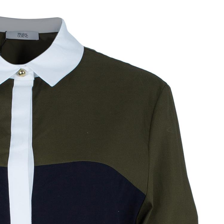 Pre Owned Prabal Gurung Colorblock Shirt M