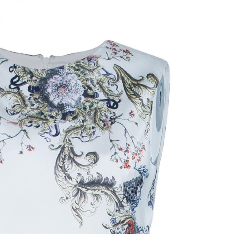 Pre Owned Prabal Gurung Sleeveless Printed Ruched Dress M