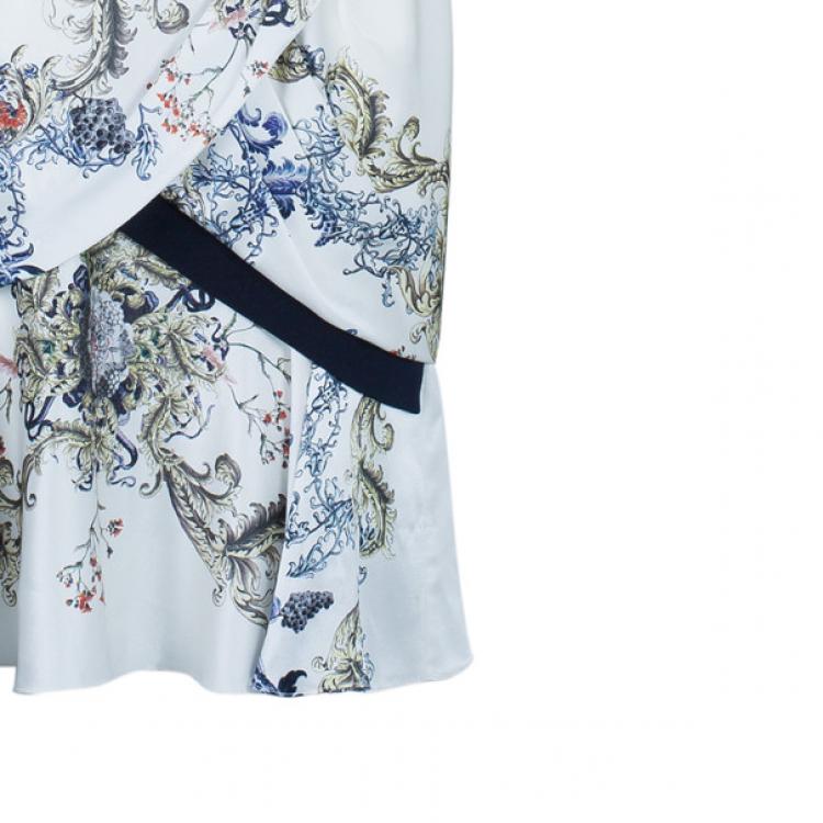 Pre Owned Prabal Gurung Sleeveless Printed Ruched Dress M