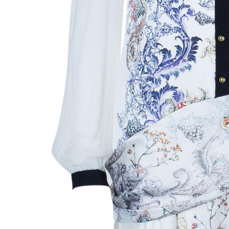 Pre Owned Prabal Gurung Full Sleeve Printed Combo Dress M