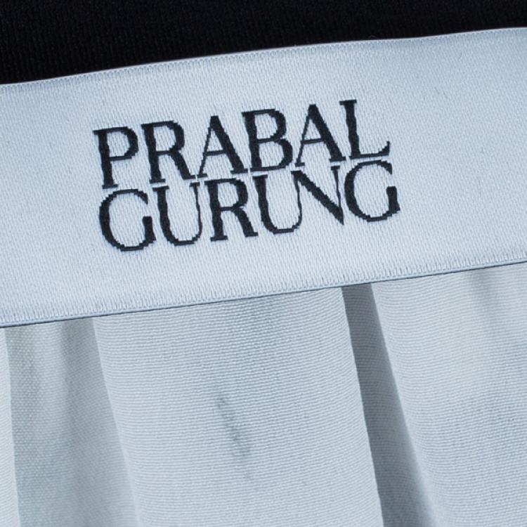 Pre Owned Prabal Gurung Full Sleeve Printed Combo Dress M