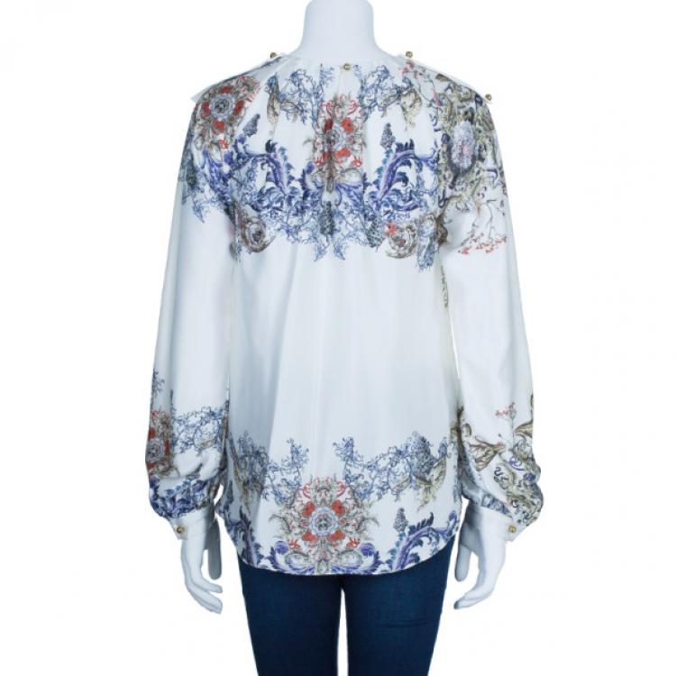 Pre Owned Prabal Gurung Silk Printed Top M