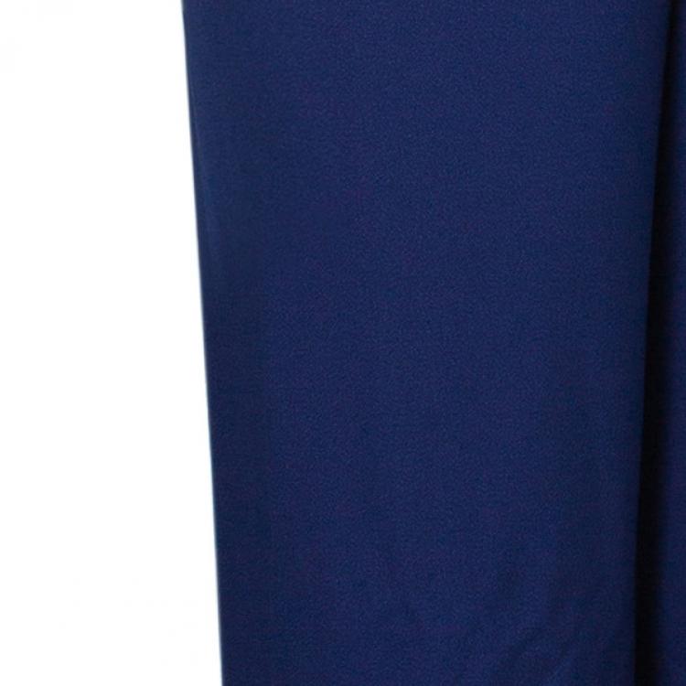 Pre Owned Prabal Gurung Navy Tuxedo Wide Leg Pants L