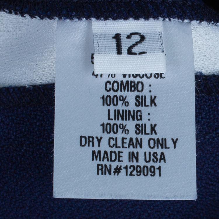 Pre Owned Prabal Gurung Navy Tuxedo Wide Leg Pants L