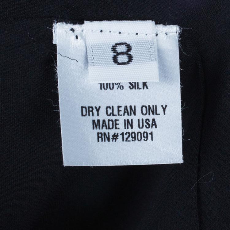 Pre Owned Prabal Gurung Long Sleeve Floral Print Silk Bow Dress M