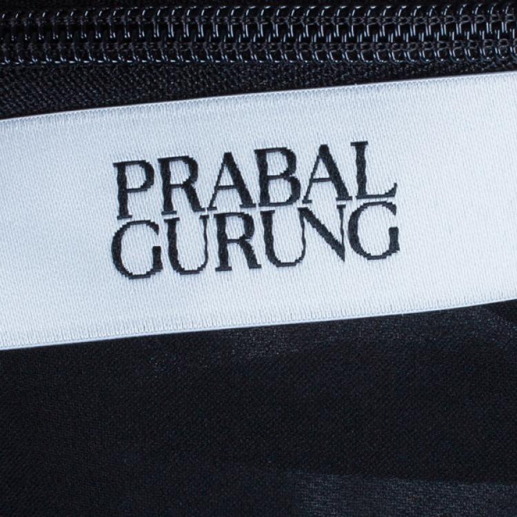 Pre Owned Prabal Gurung Long Sleeve Floral Print Silk Bow Dress M