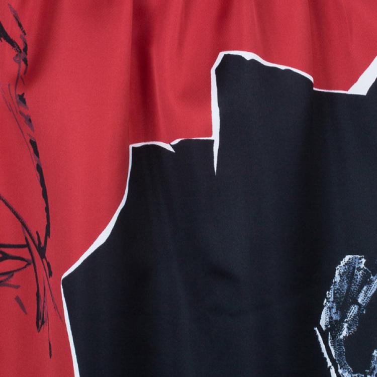 Pre Owned Prabal Gurung Floral Flounce Skirt M