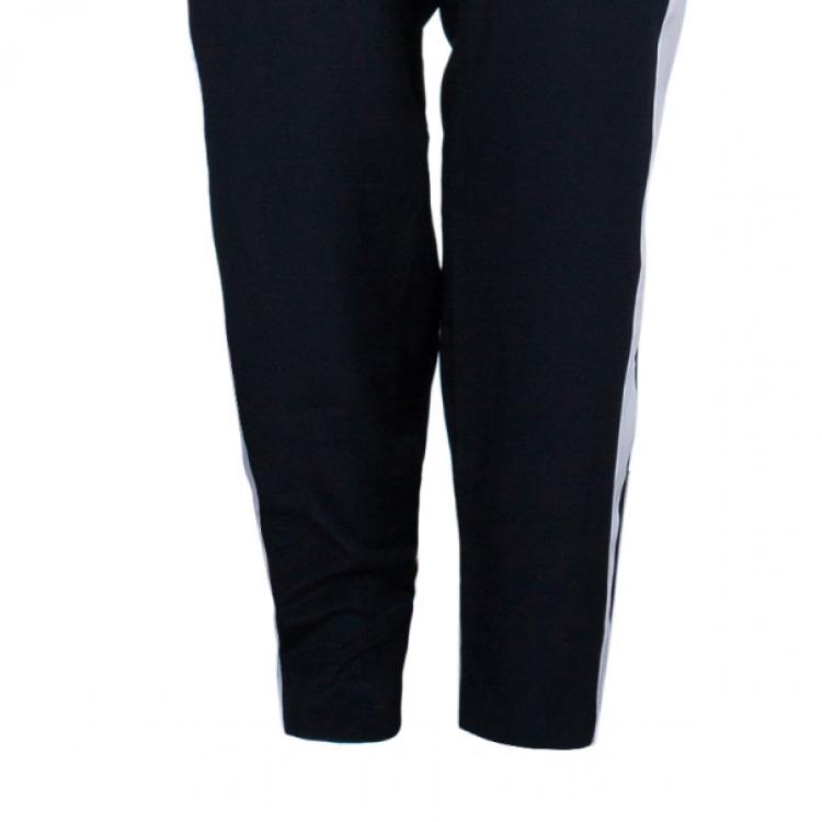 Pre Owned Prabal Gurung Contrast Striped Silk Pants M