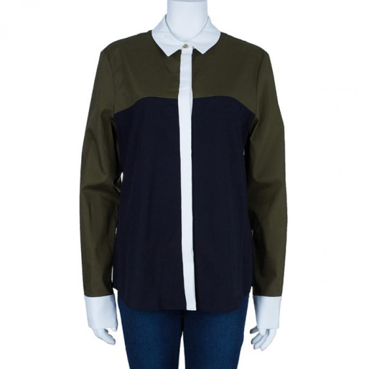 Pre Owned Prabal Gurung Colorblock Shirt L