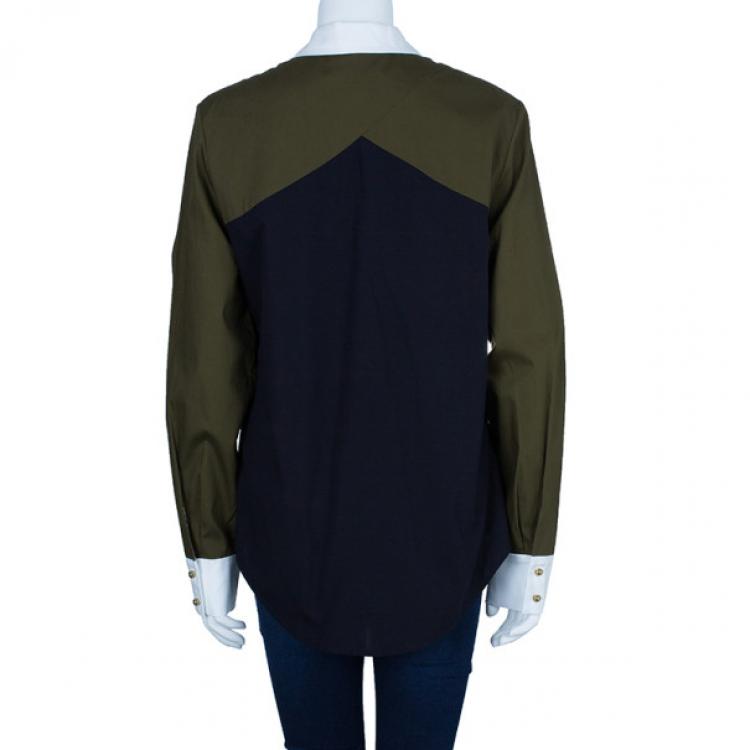 Pre Owned Prabal Gurung Colorblock Shirt L