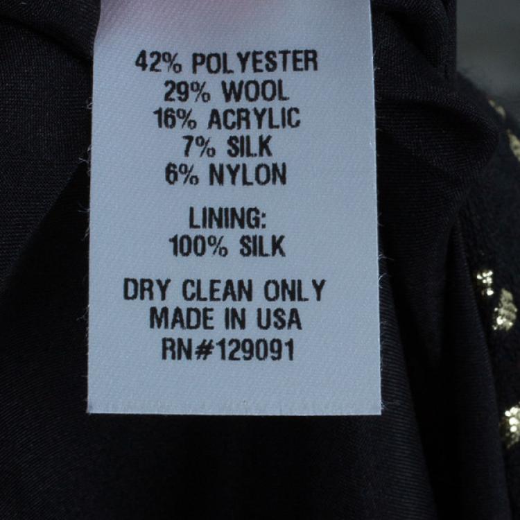 Pre Owned Prabal Gurung Metallic Detail Embroidery Pencil Skirt US 8