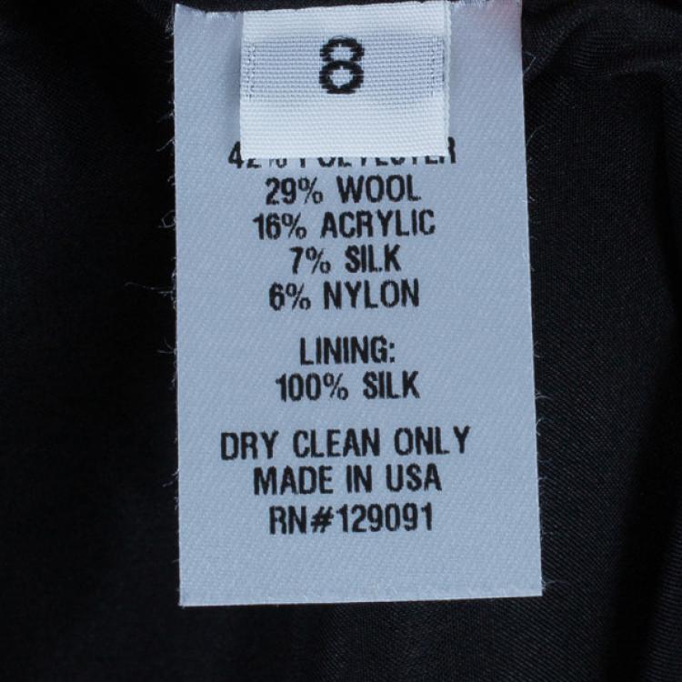 Pre Owned Prabal Gurung Metallic Detail Embroidery Pencil Skirt US 8