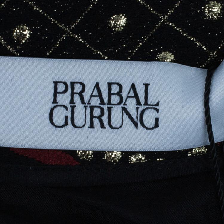 Pre Owned Prabal Gurung Metallic Detail Embroidery Pencil Skirt US 8