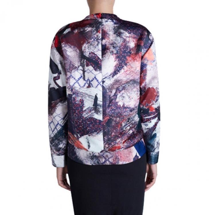 Pre Owned Prabal Gurung Printed Satin Sweatshirt S