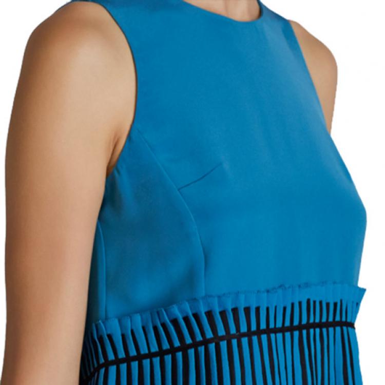 Pre Owned Prabal Gurung Blue Sleeveless Peplum-Detailed Top M