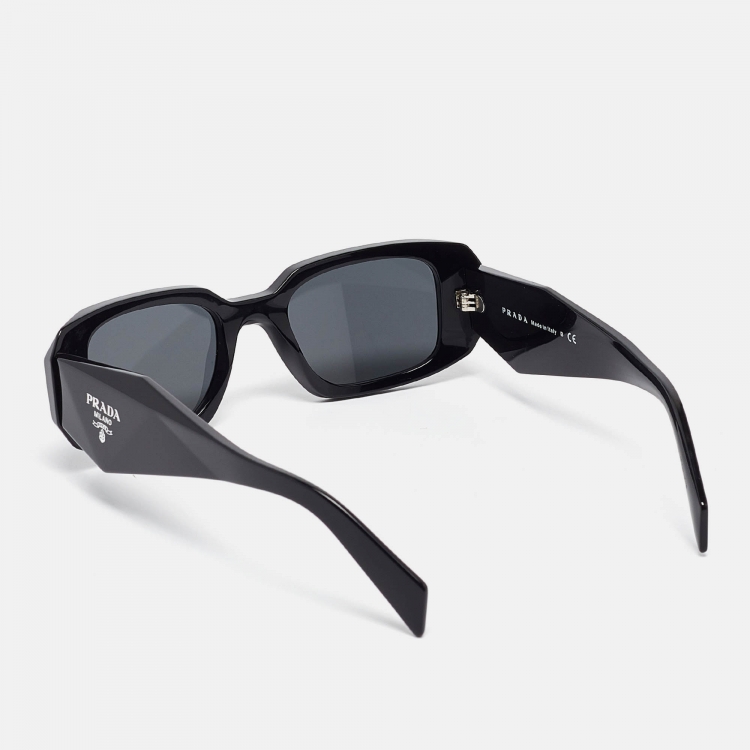 Pre Owned Prada Black SPR17W Symbole Rectangle Sunglasses