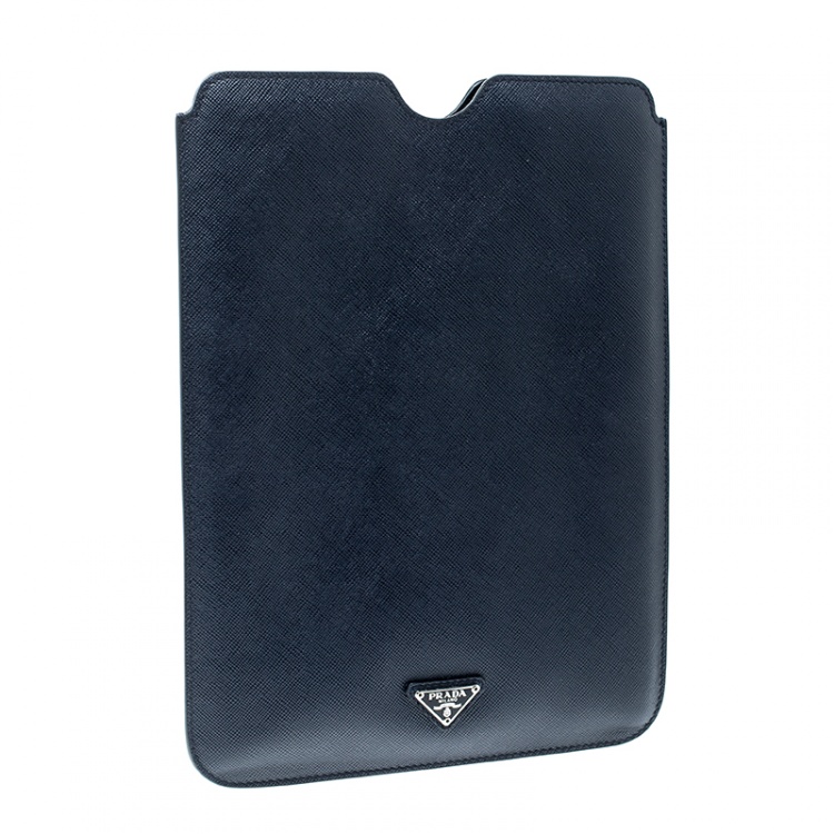 Pre Owned Prada Navy Blue Saffiano Leather iPad Case