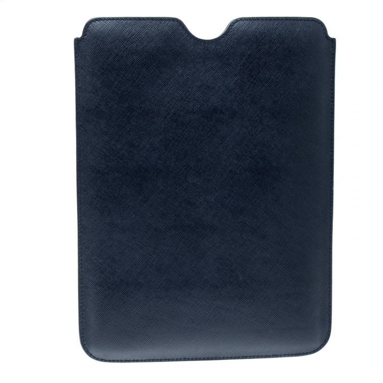 Pre Owned Prada Navy Blue Saffiano Leather iPad Case
