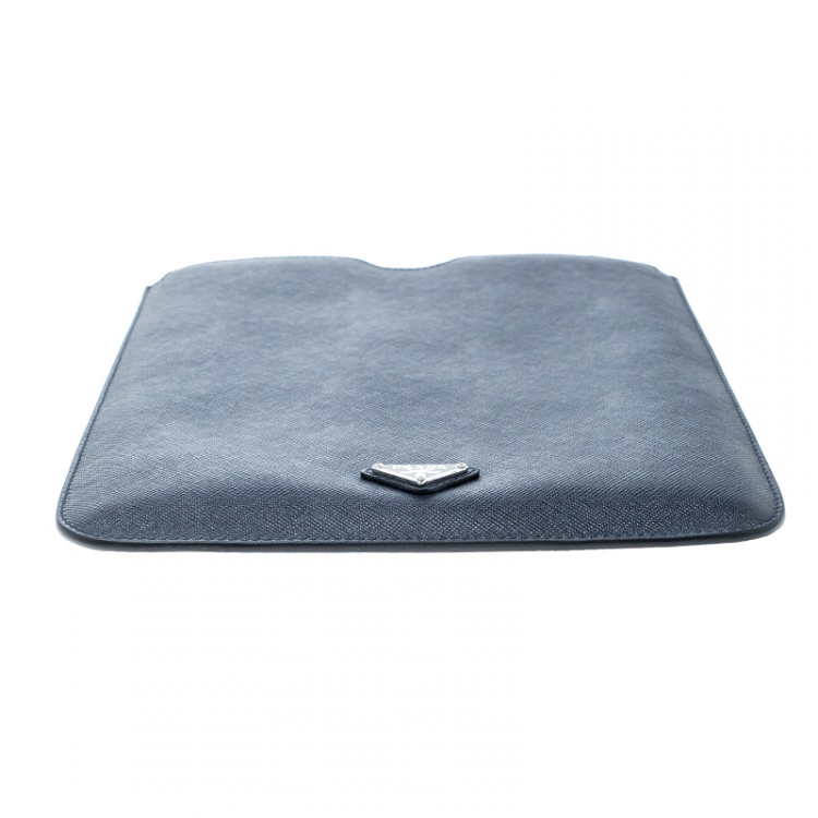 Pre Owned Prada Navy Blue Saffiano Leather iPad Case