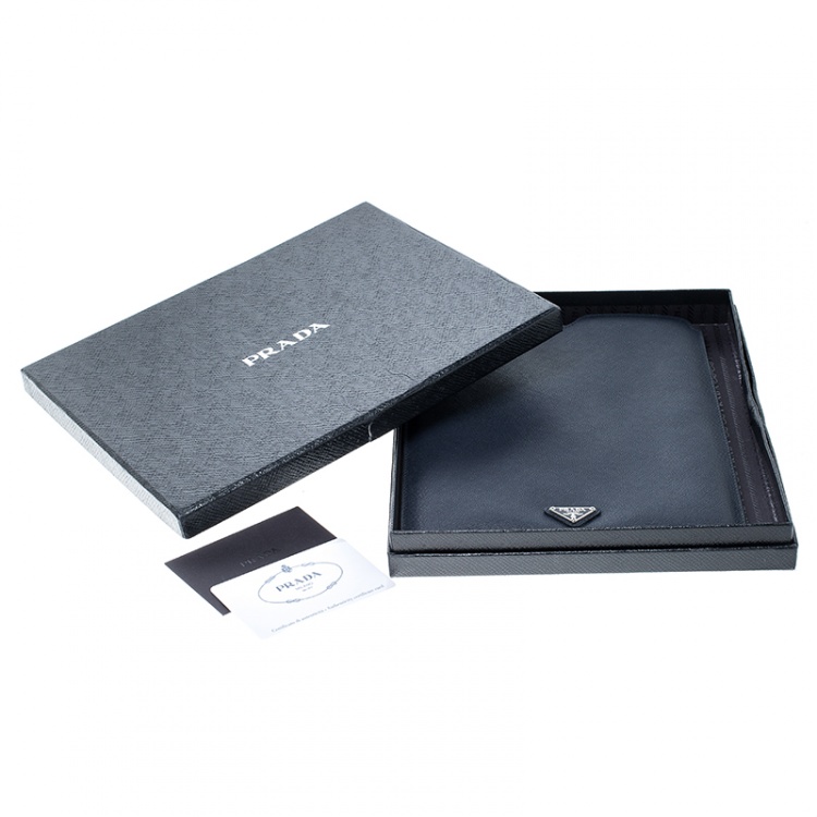 Pre Owned Prada Navy Blue Saffiano Leather iPad Case