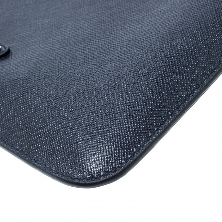 Pre Owned Prada Navy Blue Saffiano Leather iPad Case