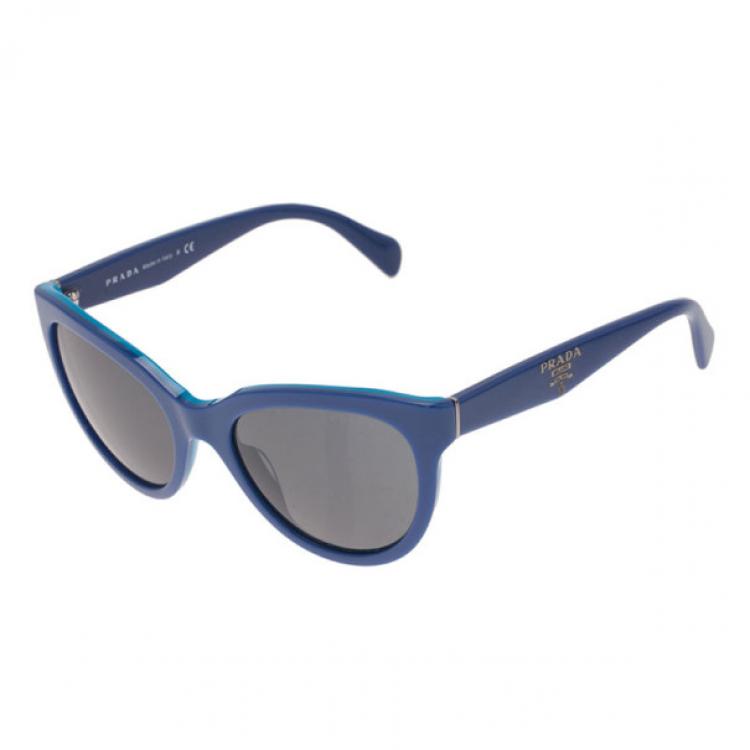 Pre Owned Prada Blue SPR05P Cat Eye Sunglasses
