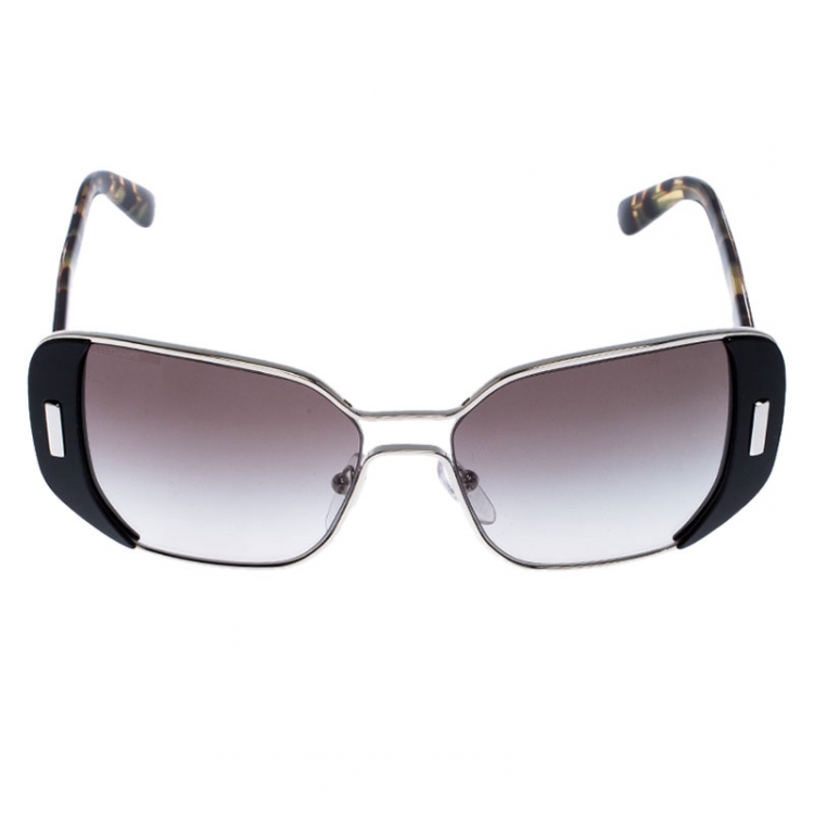 Pre Owned Prada Midnight Black Gradient SPR 59S Square Sunglasses