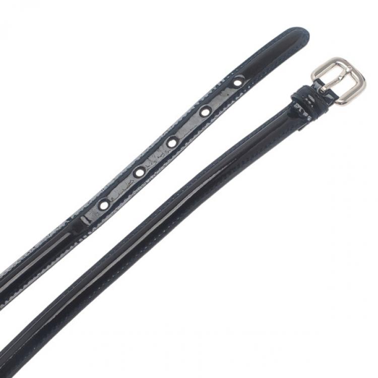 Pre Owned Prada Black Patent Bow Waist Belt 75CM