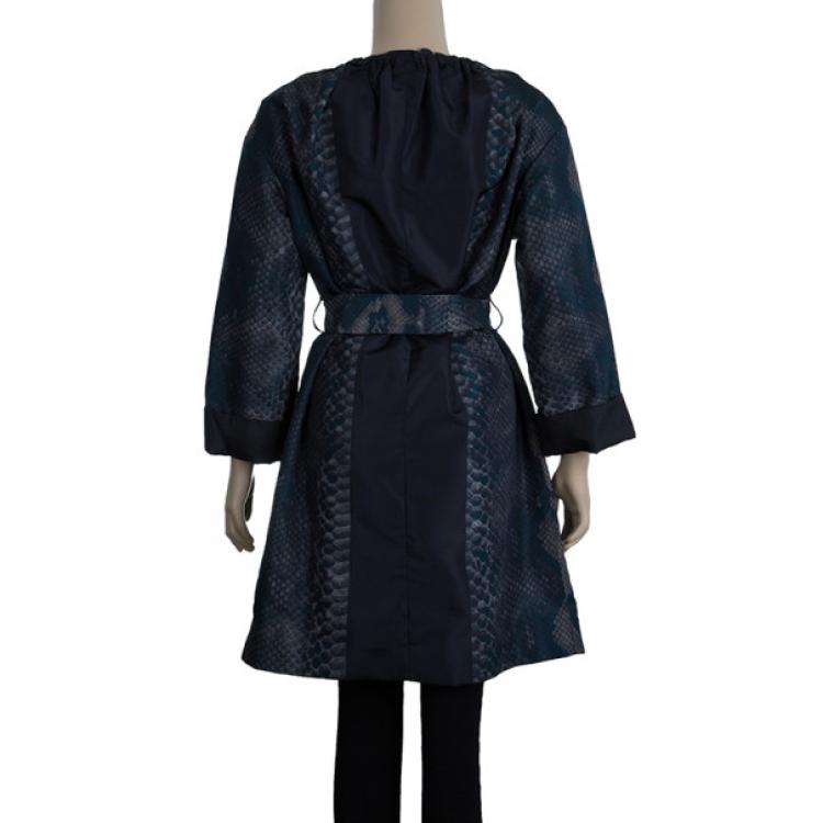 Pre Owned Prada Wrap Snakeskin Coat M