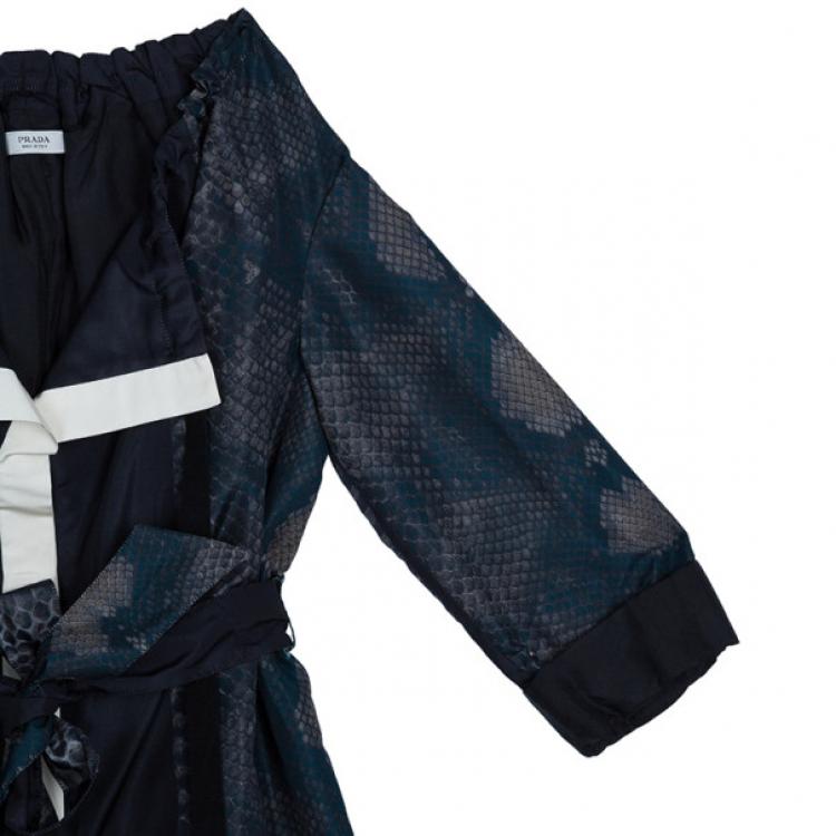Pre Owned Prada Wrap Snakeskin Coat M