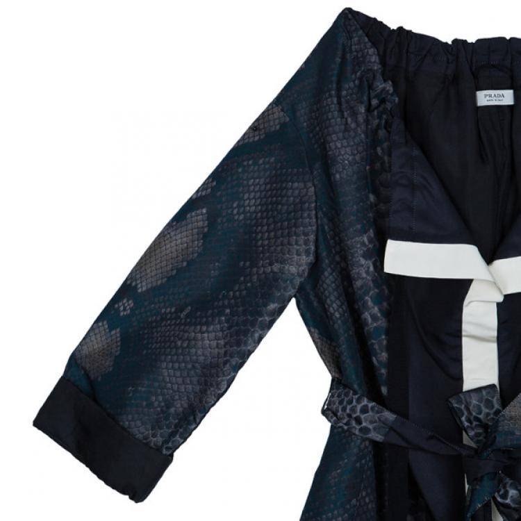 Pre Owned Prada Wrap Snakeskin Coat M