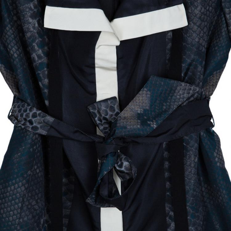 Pre Owned Prada Wrap Snakeskin Coat M