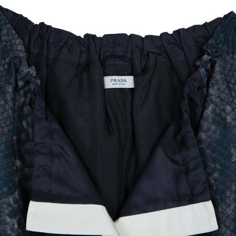 Pre Owned Prada Wrap Snakeskin Coat M