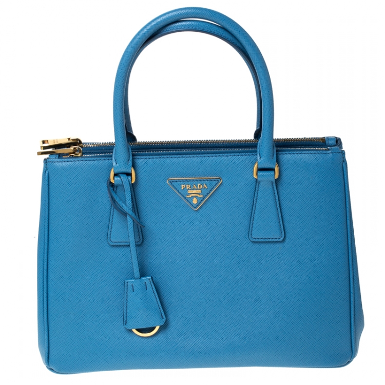 Prada blue saffiano bag deals