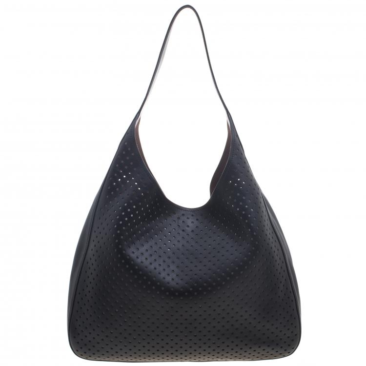 Pre Owned Prada Black City Fori Leather Hobo 