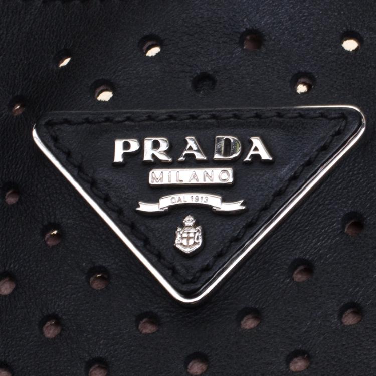Pre Owned Prada Black City Fori Leather Hobo 