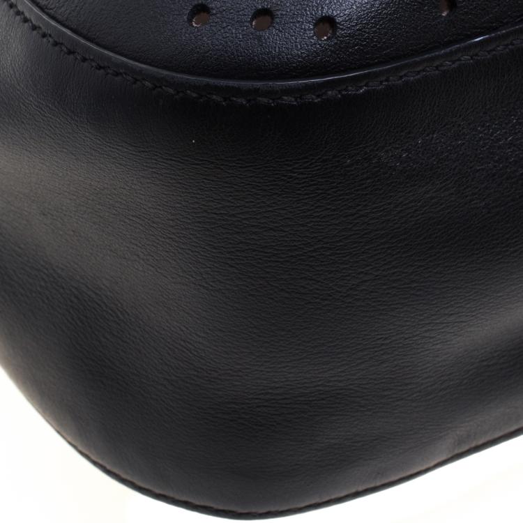 Pre Owned Prada Black City Fori Leather Hobo 