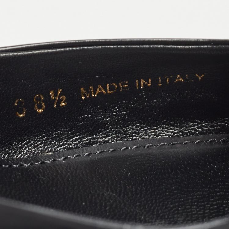 Pre Owned Prada Black Patent Leather Slingback Pumps Size 38.5