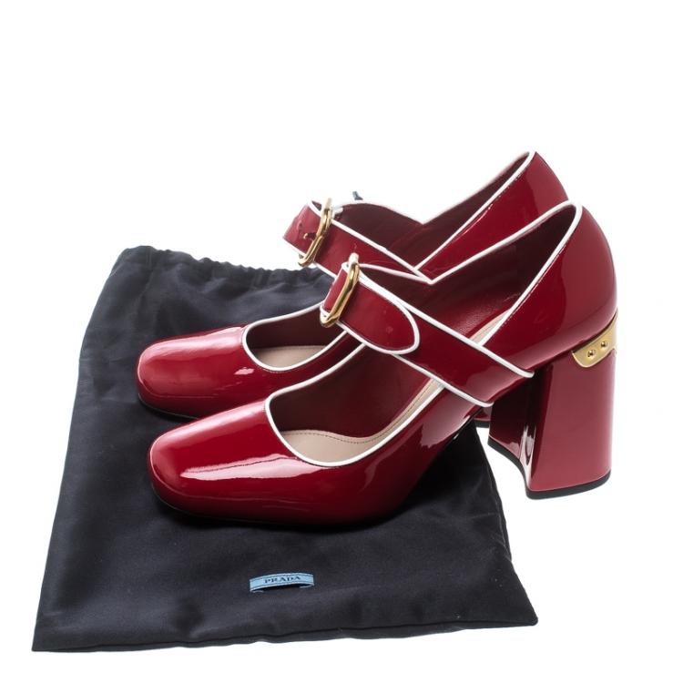 prada red patent leather shoes