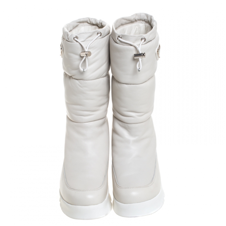 winter white boots leather