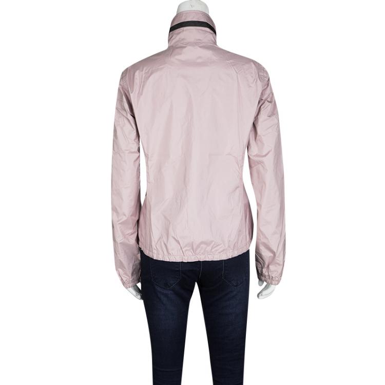 Pre Owned Prada Sport Alabastro Pink Nylon Zip Front Jacket M