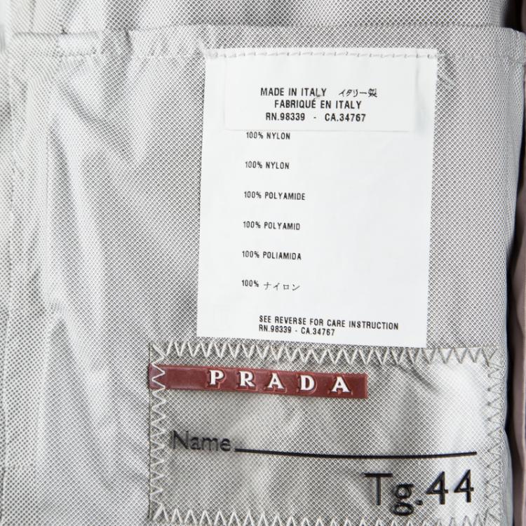Pre Owned Prada Sport Alabastro Pink Nylon Zip Front Jacket M