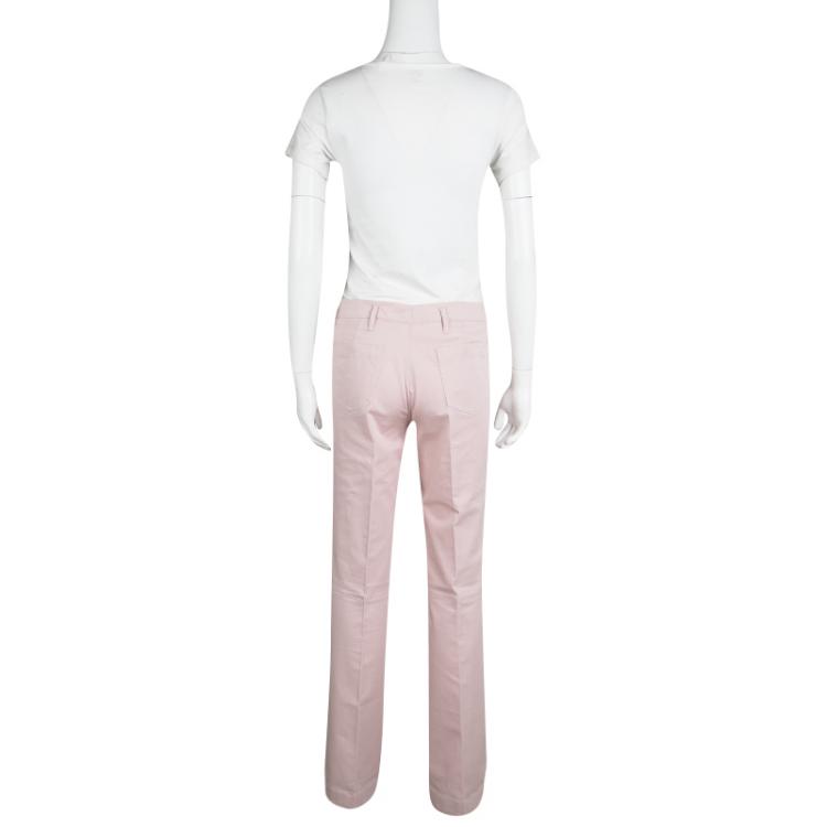 Pre Owned Prada Sport Alabastro Pink Stretch Gabardine Pants M