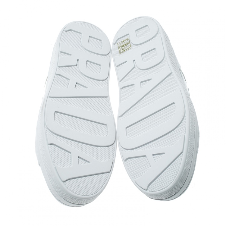 Pre Owned Prada Sport White Leather Platform Sneakers Size 37