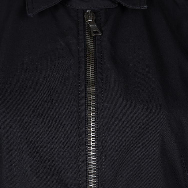 Pre Owned Prada Sport Black Cotton Zip Front Buckle Detail Jacket L