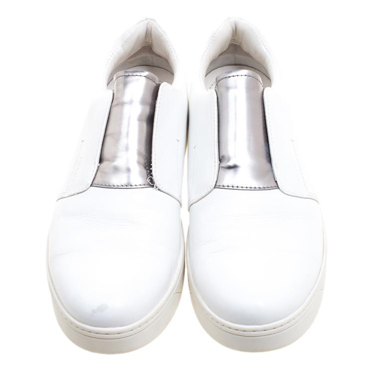 مملوكة مسبقًا Prada Sport White Leather Slip On Sneakers Size 39