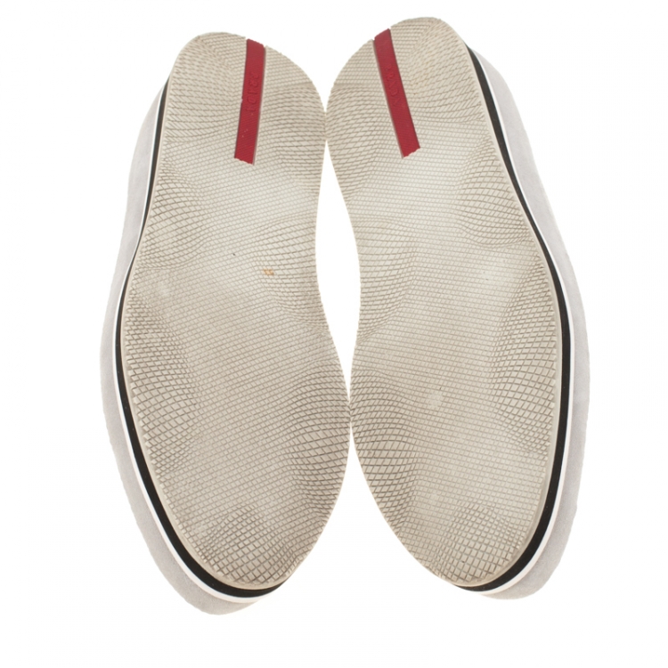 Pre Owned Prada Sport Grey Suede Slip On Sneakers Size 37.5