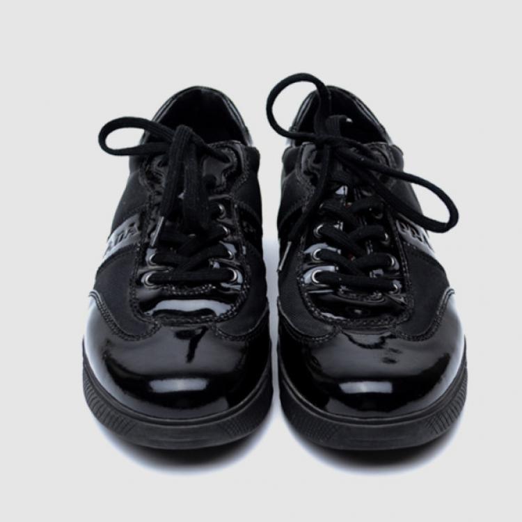 Pre Owned Prada Sport Black Leather Lace Up Sneakers Size 37.5