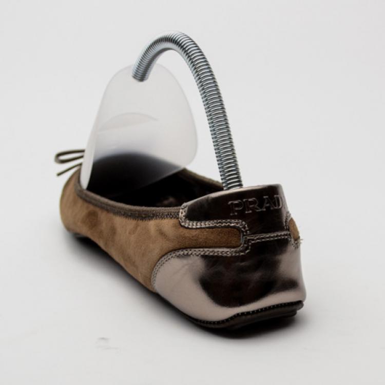 Pre Owned Prada Sport Cigar Suede Camoscio Bow Ballet Flats Size 38.5