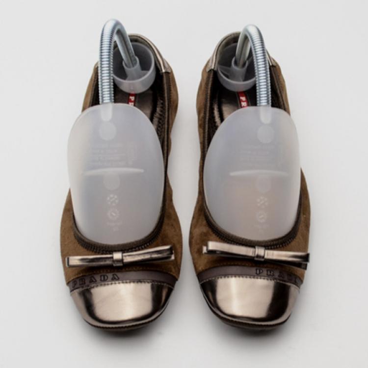 Pre Owned Prada Sport Cigar Suede Camoscio Bow Ballet Flats Size 38.5